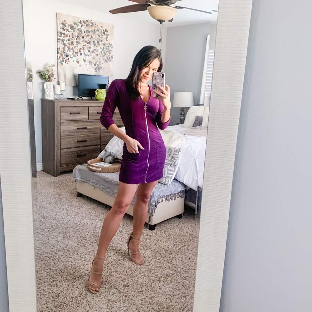 Purple velvet dress